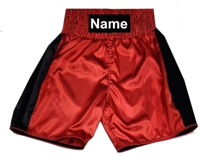 Custom Boxing Trunks with Name : KNBSH-033-Red